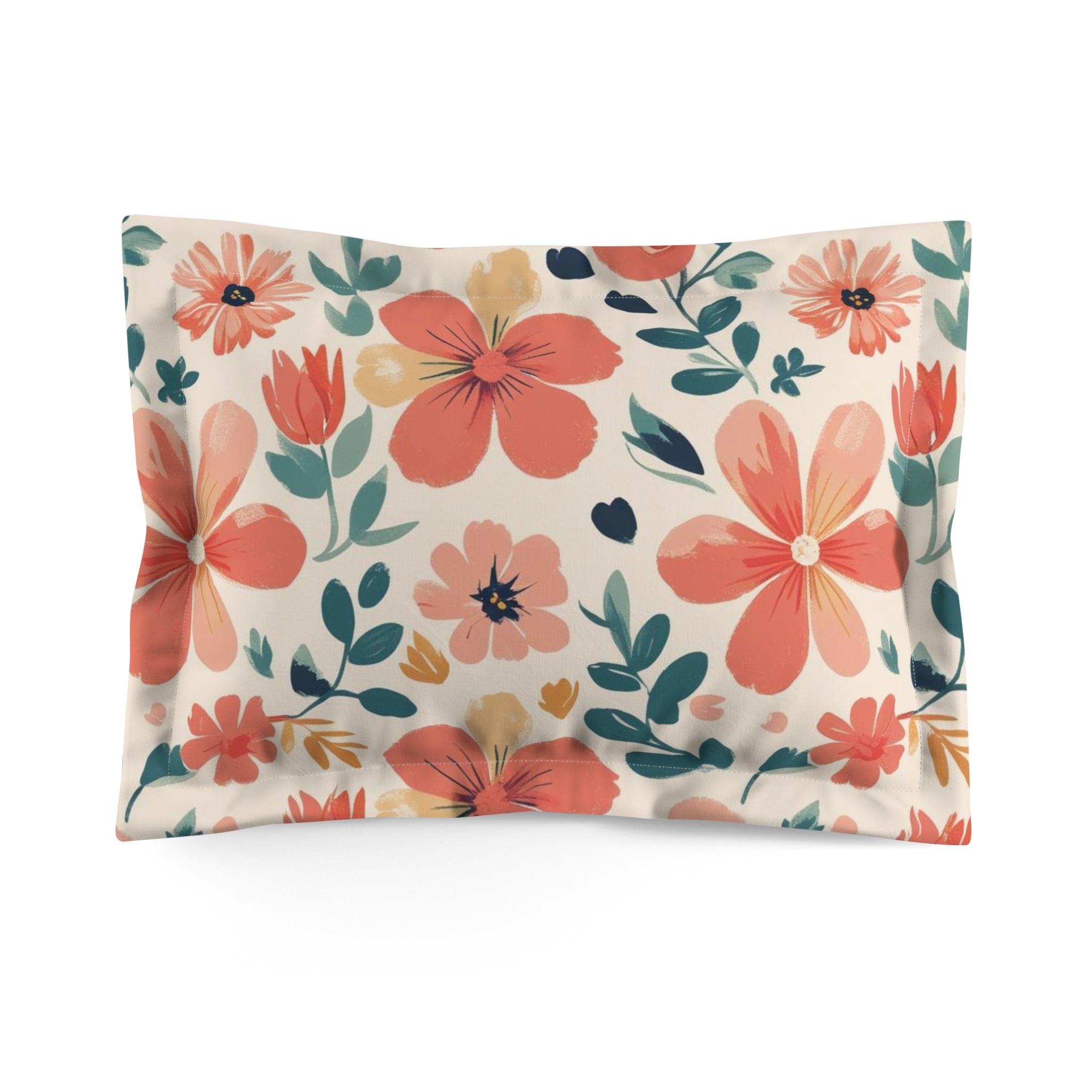 Floral Microfiber Pillow Sham