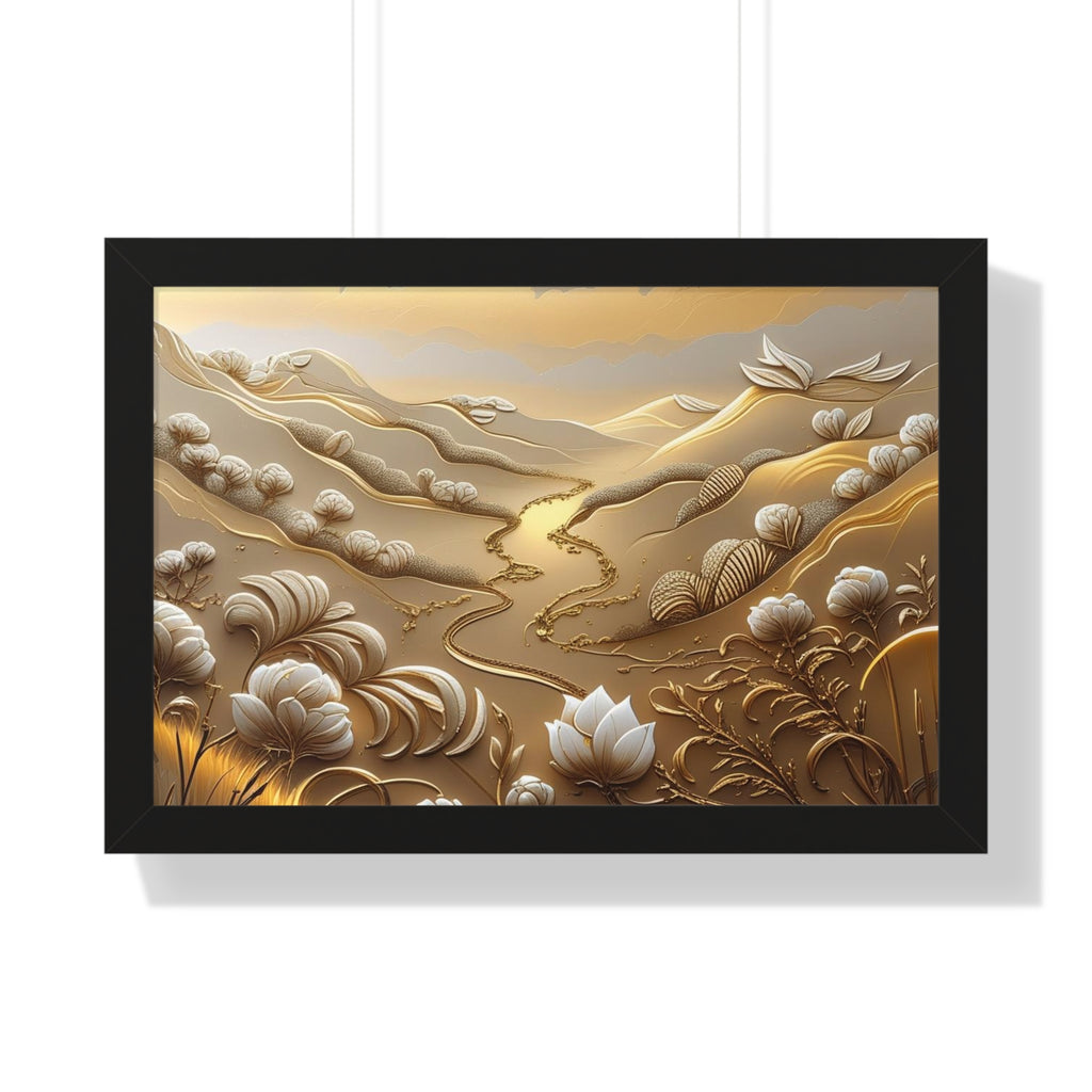 Serene Landscape Framed Poster, Nature-Inspired Wall Art,