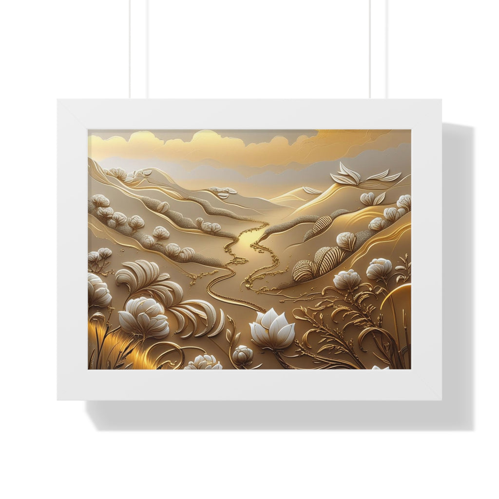 Serene Landscape Framed Poster, Nature-Inspired Wall Art,