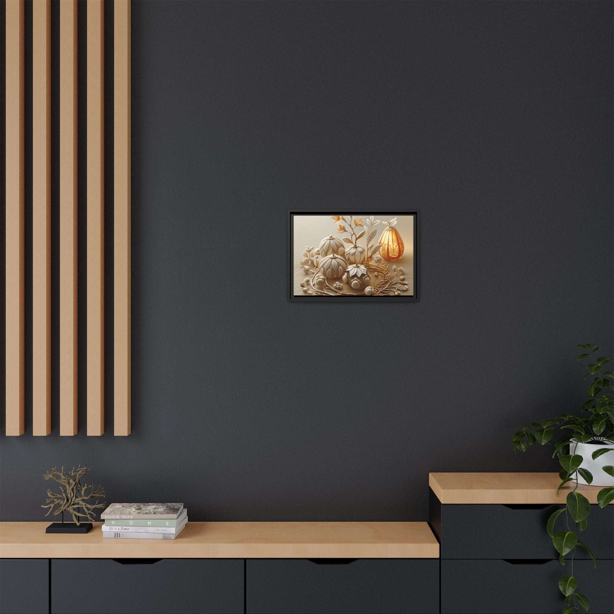 Autumn Framed Canvas Art,Thanksgiving Wall Art