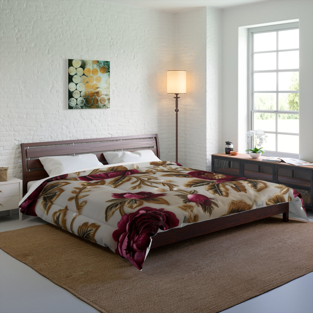 Elegant Floral Comforter,Romantic Gift, Wedding Present.