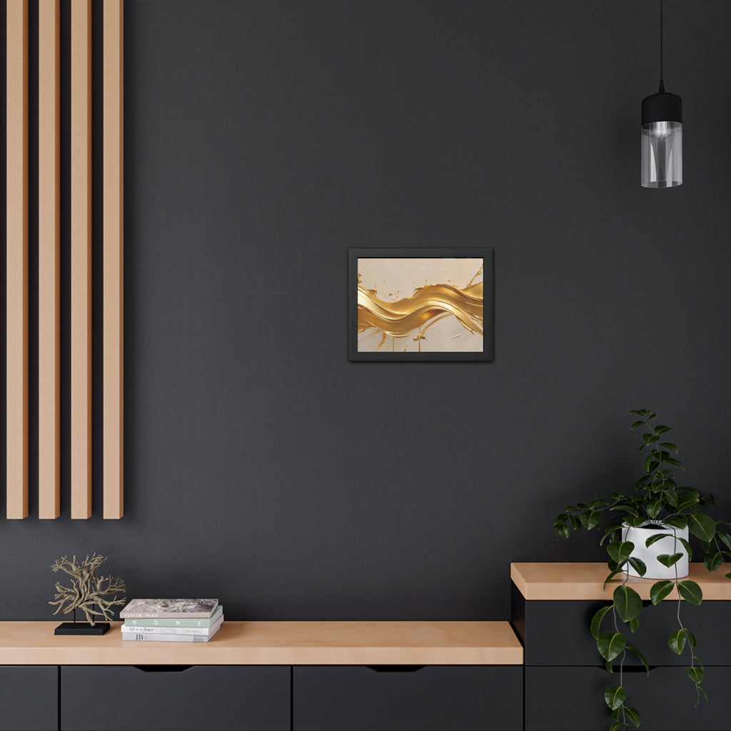 Elegant Gold Wave Framed Poster