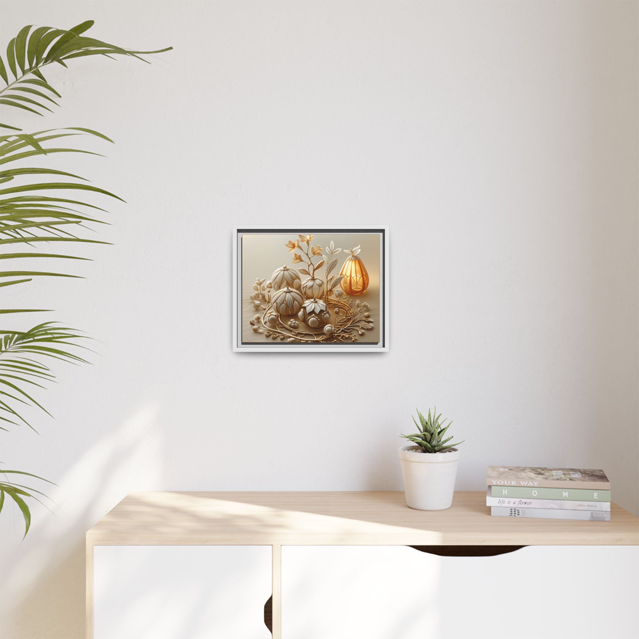 Autumn Framed Canvas Art,Thanksgiving Wall Art