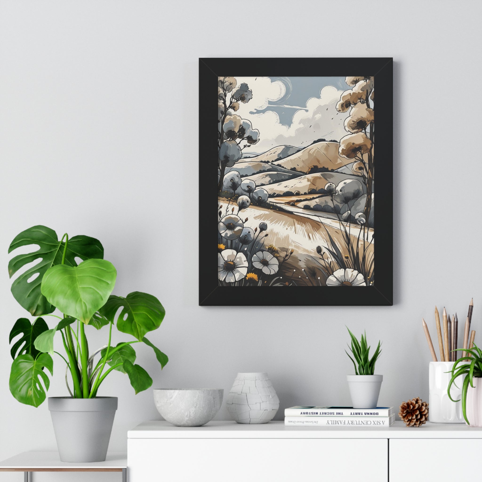 Nature-Inspired Framed Vertical Poster