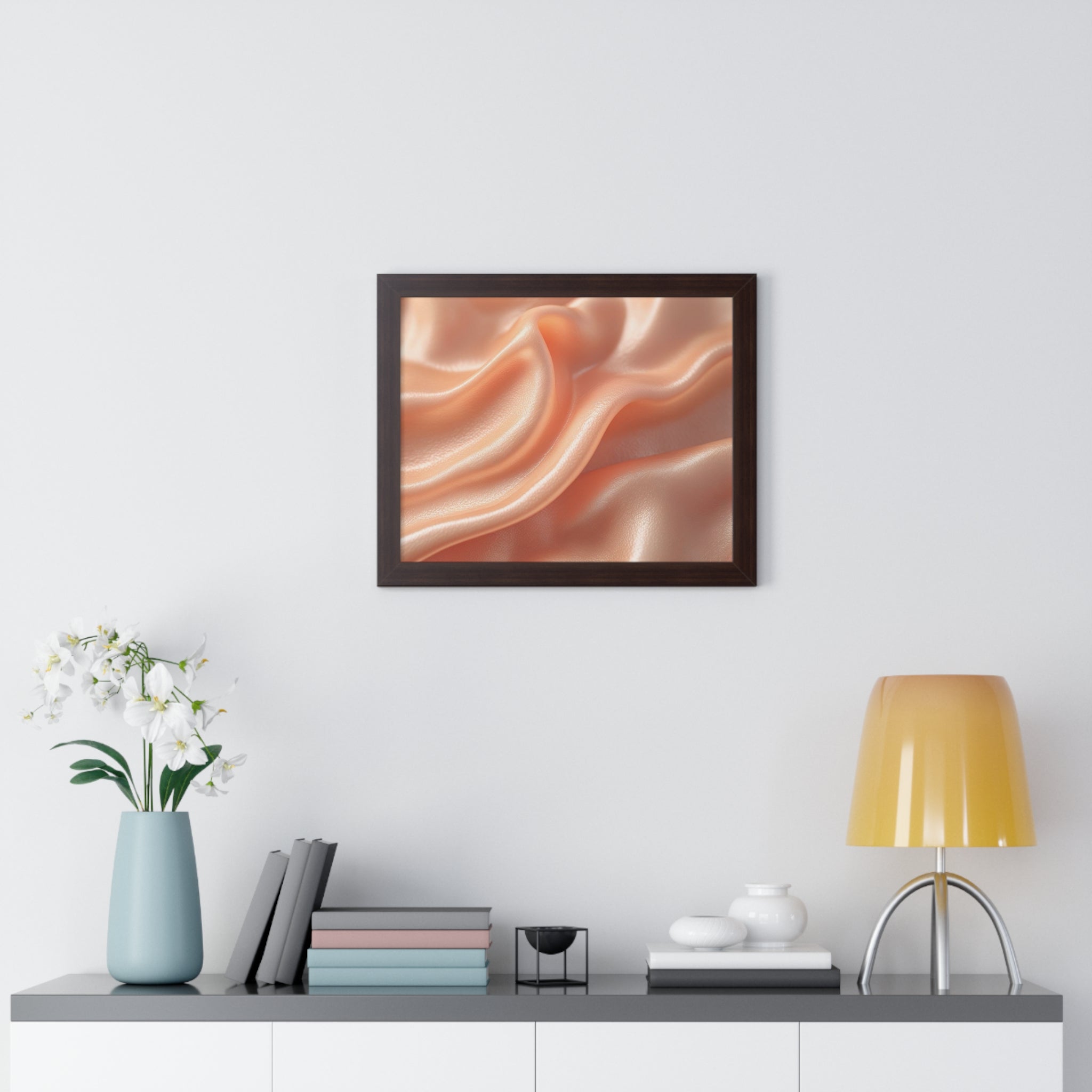 Elegant Framed Horizontal Art Print, Modern Wall Decor