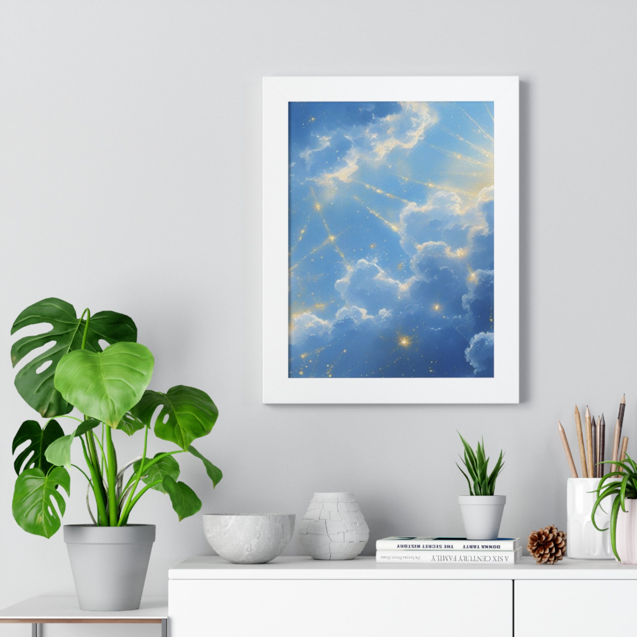 Serene Cloudscape Framed Poster