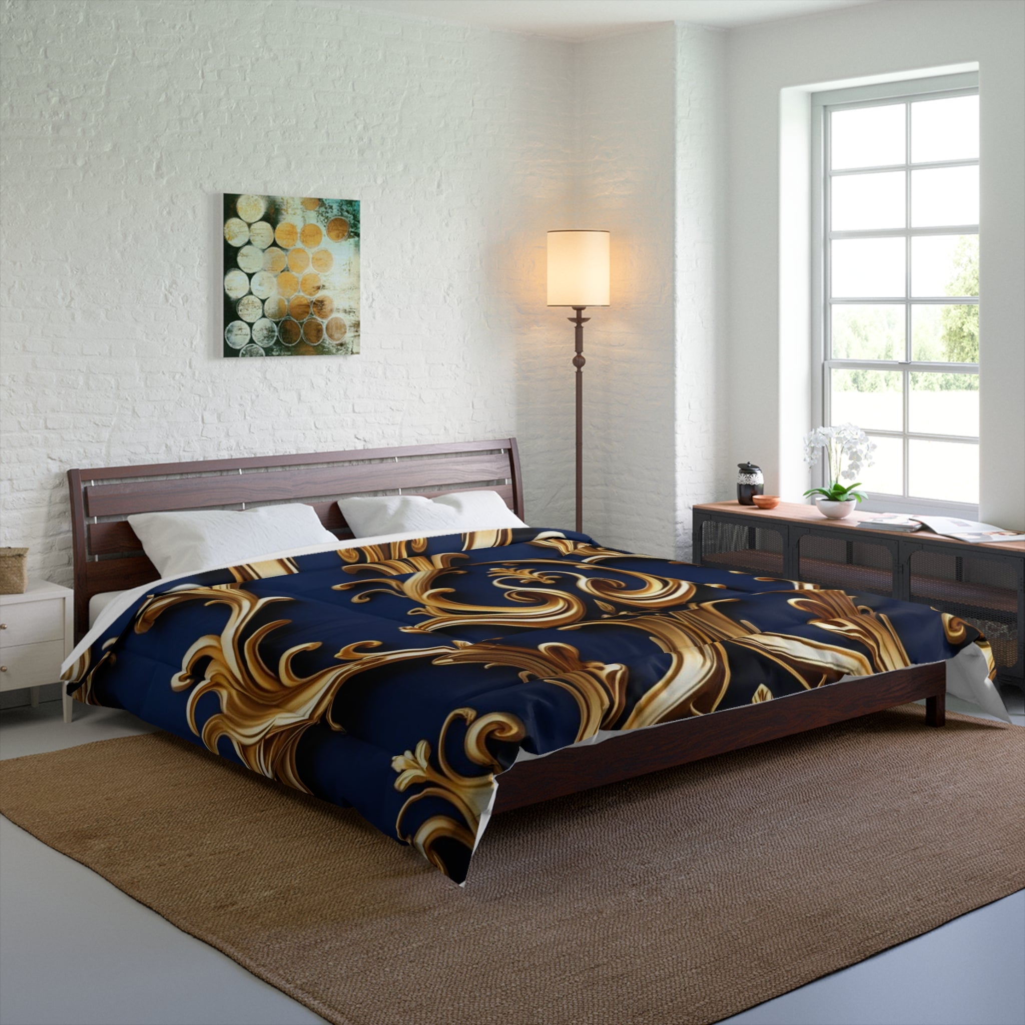 Elegant Floral Comforter - Luxurious Bedding for Home Decor, Bohemian Bedroom, Wedding Gift, Cozy Decor, Anniversary Present