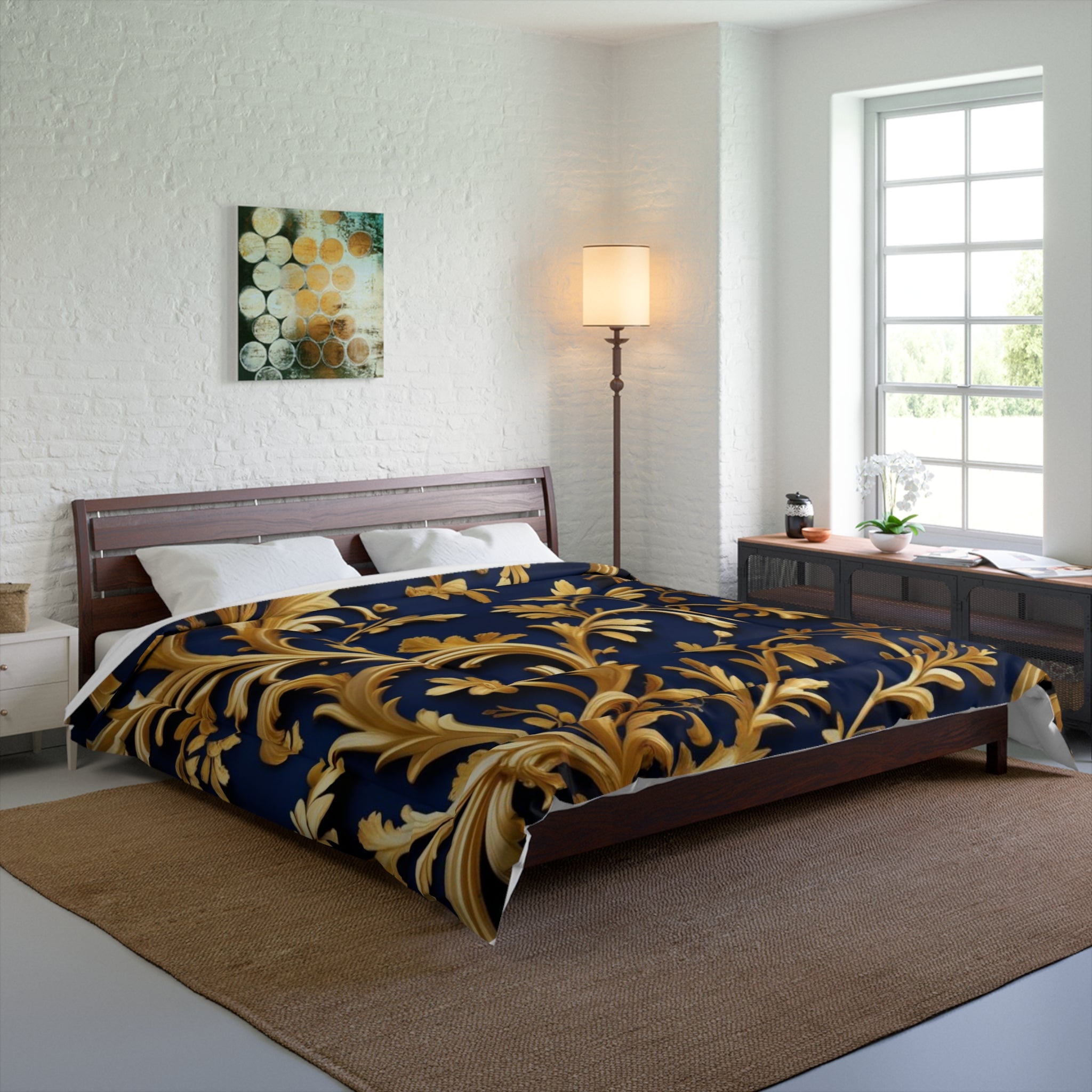 Luxurious Floral Comforter for Elegant Bedrooms, Housewarming Gift, 165Wedding Registry