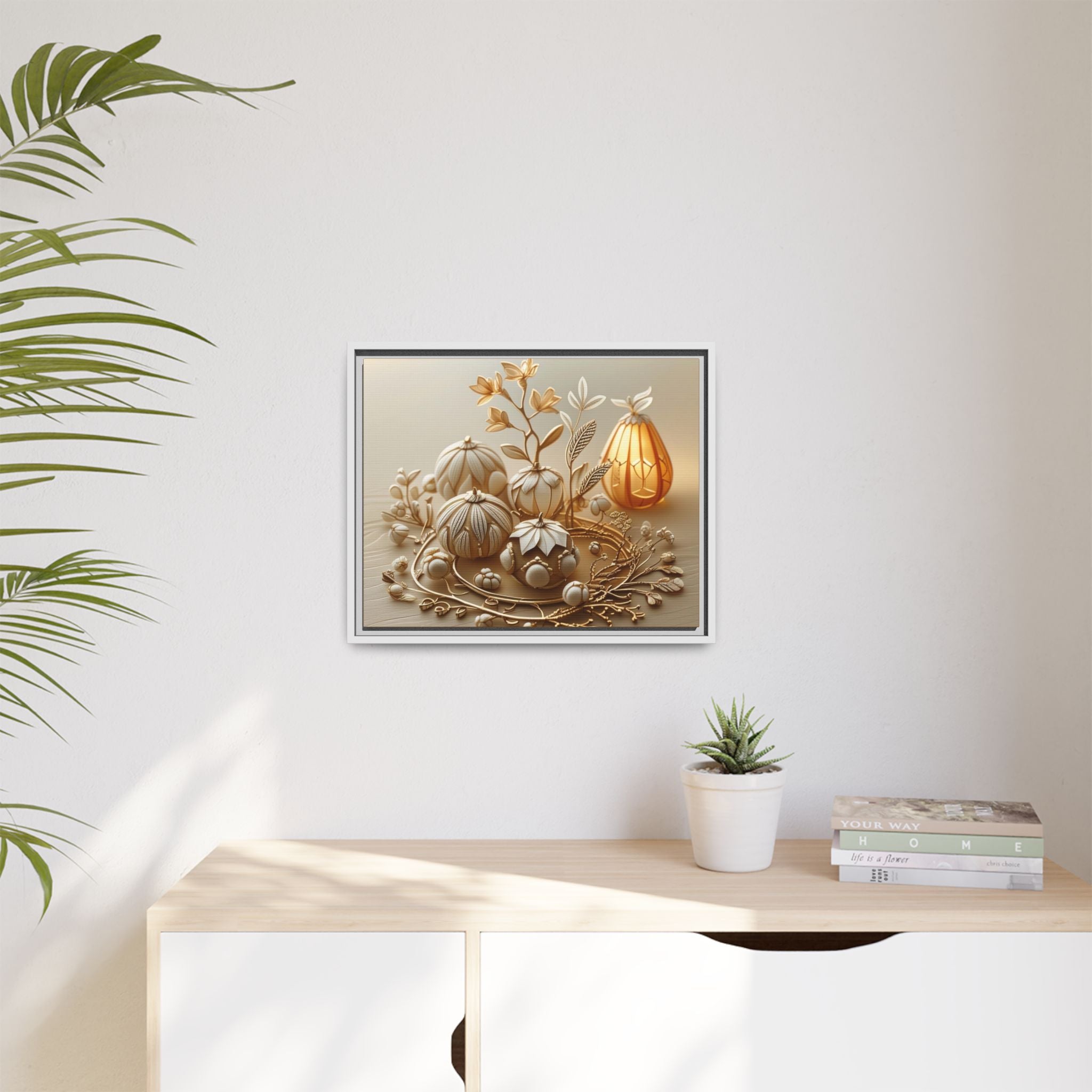 Autumn Framed Canvas Art,Thanksgiving Wall Art