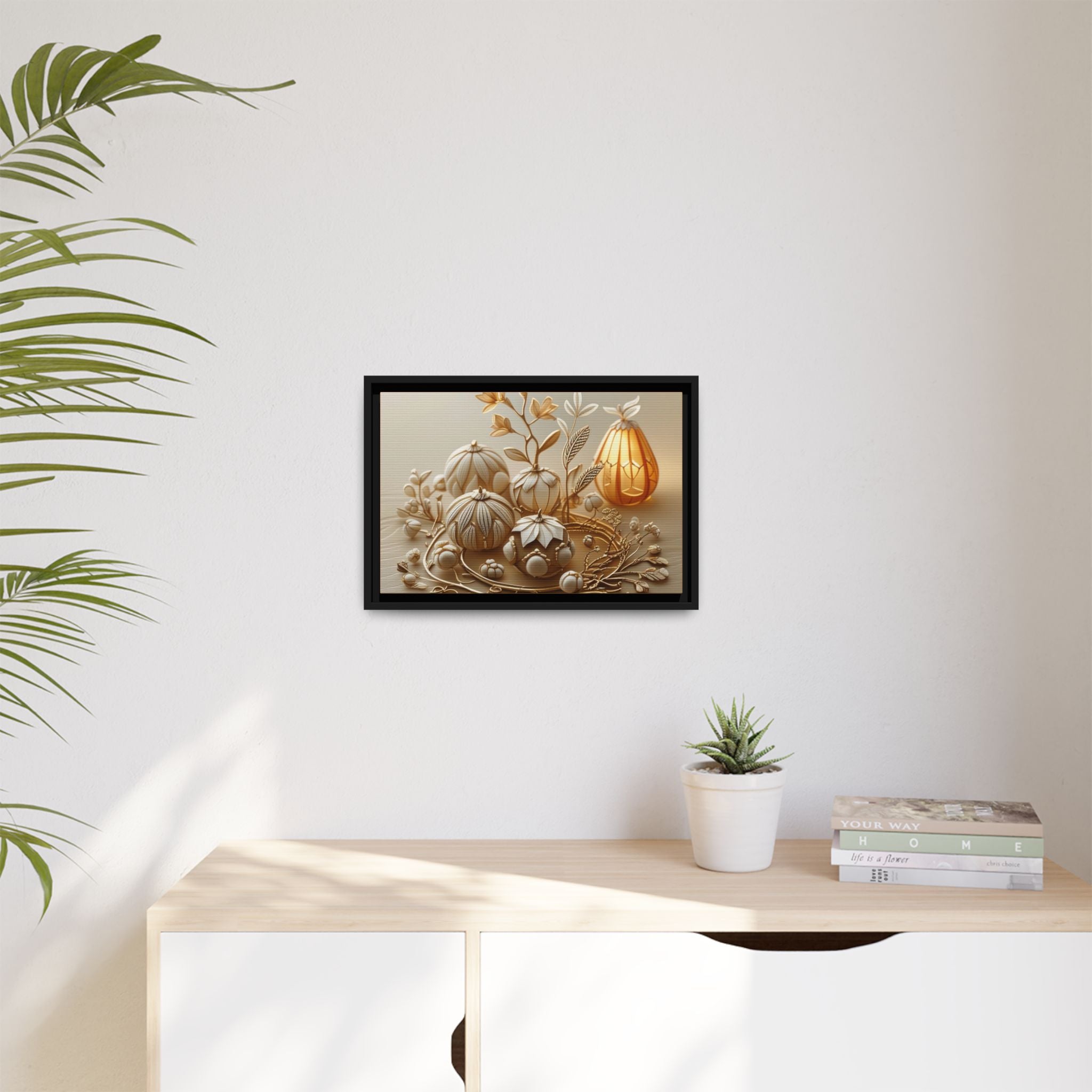 Autumn Framed Canvas Art,Thanksgiving Wall Art