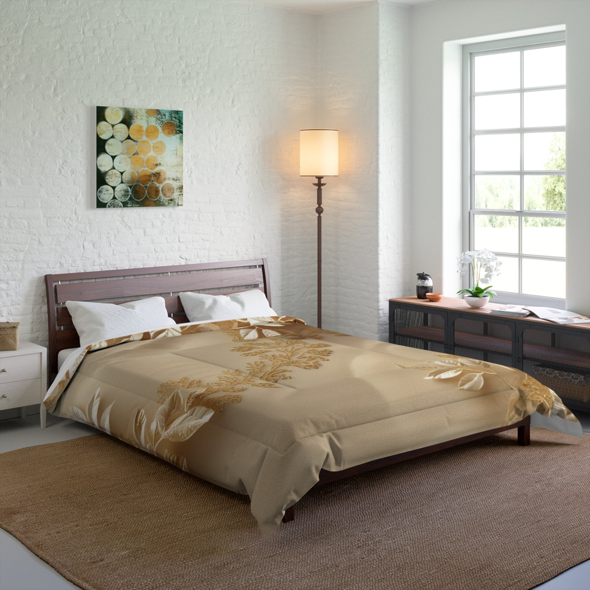 Elegant Botanical Comforter, Soft Luxury Comfort