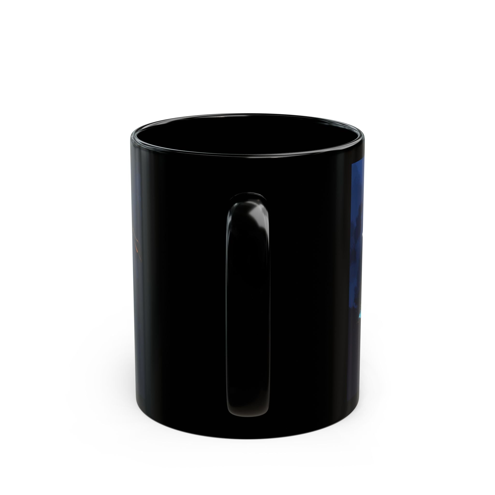Floral Black Mug with Vibrant Blossoms