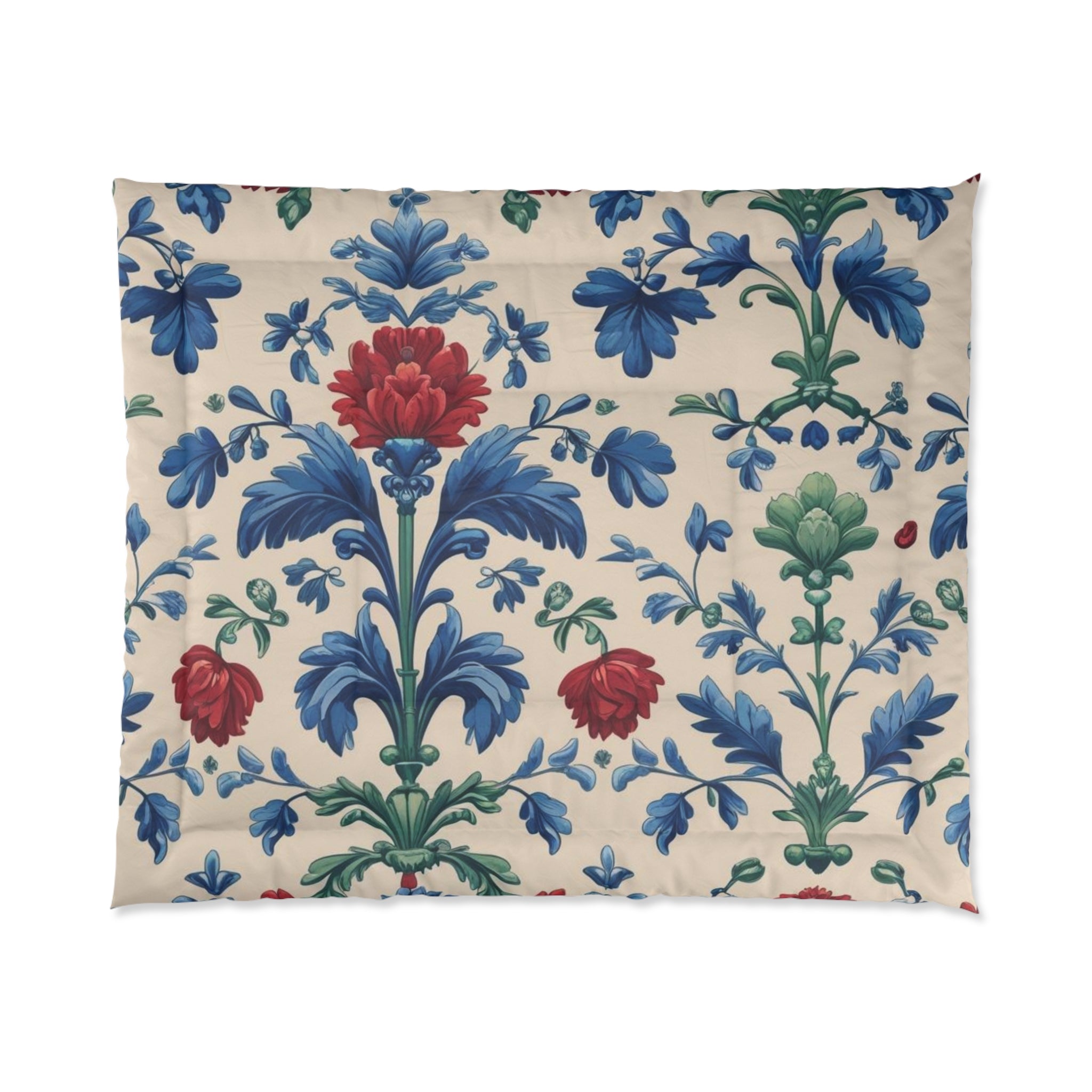 Floral Vintage Comforter, Wedding Gift, Elegant Floral Blanket.
