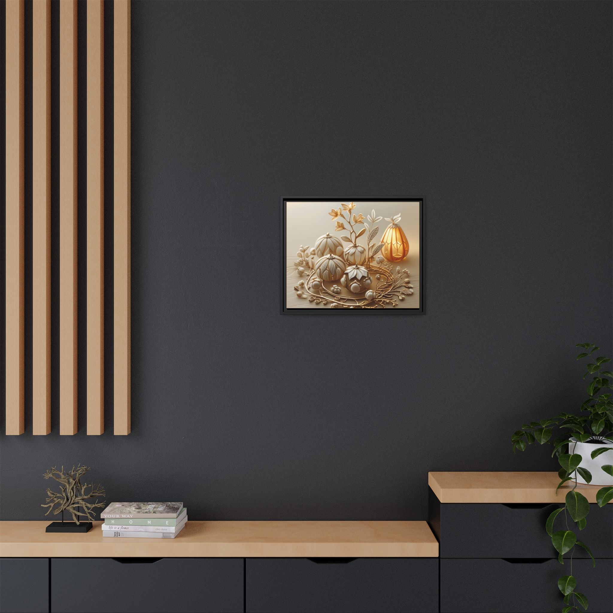 Autumn Framed Canvas Art,Thanksgiving Wall Art