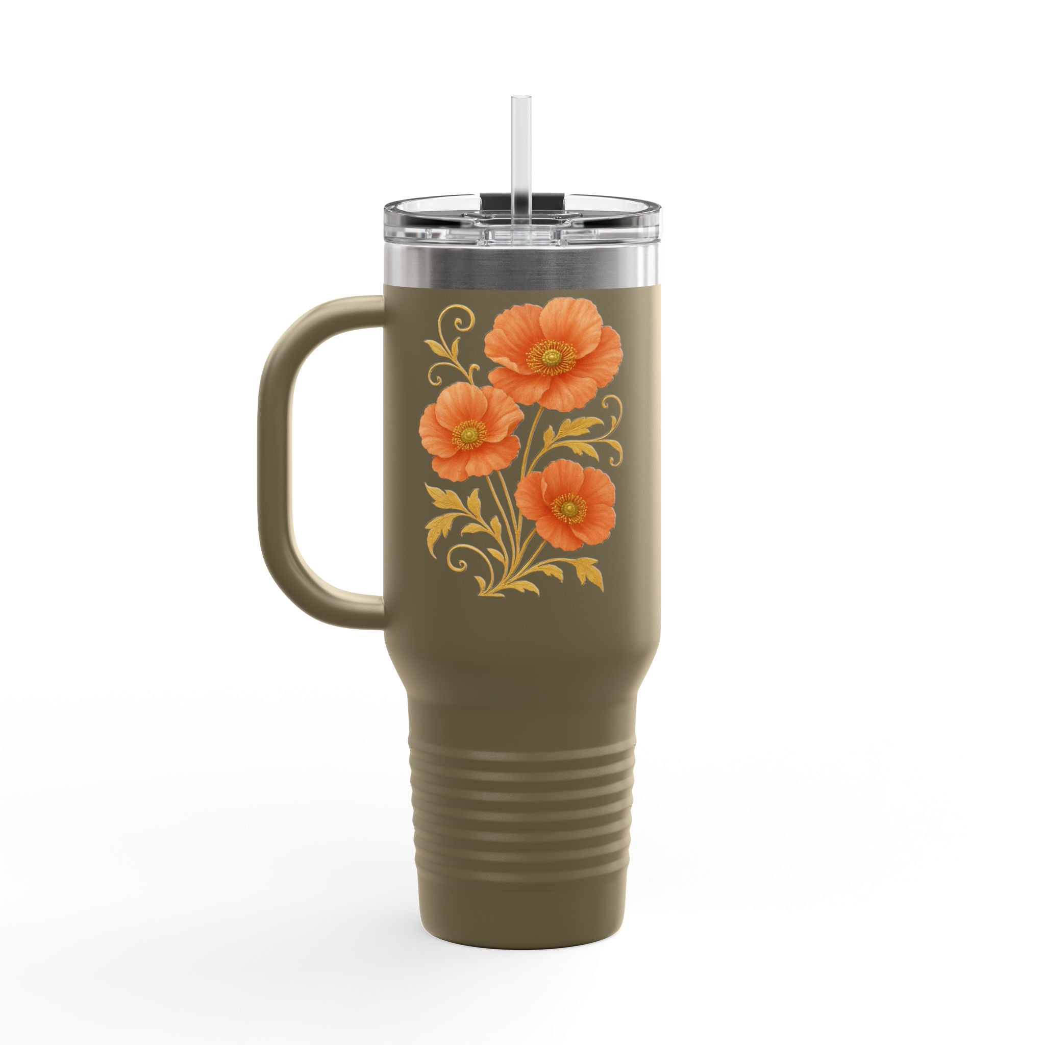Floral Insulated Travel Mug, 40oz
