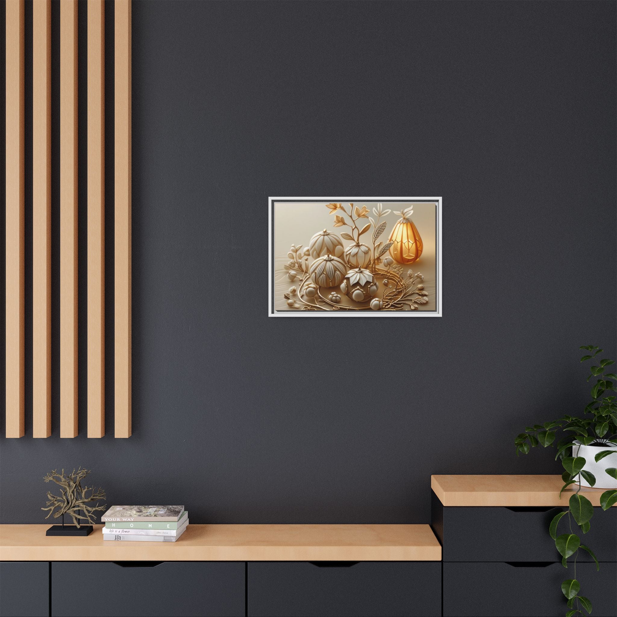 Autumn Framed Canvas Art,Thanksgiving Wall Art