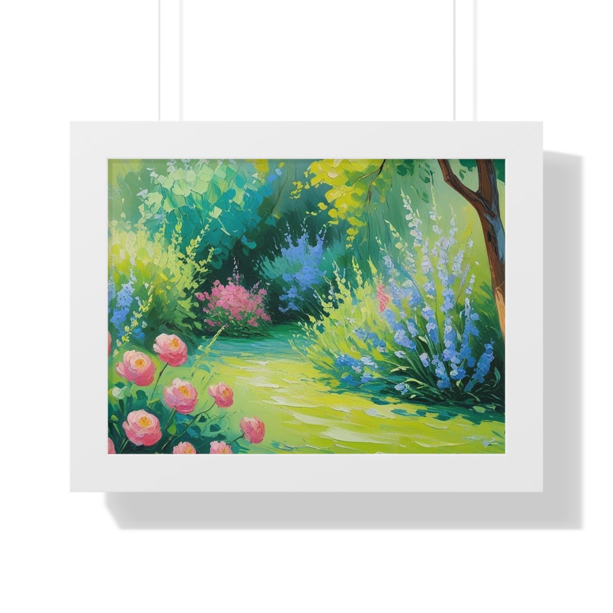 Framed Floral Landscape Art Print