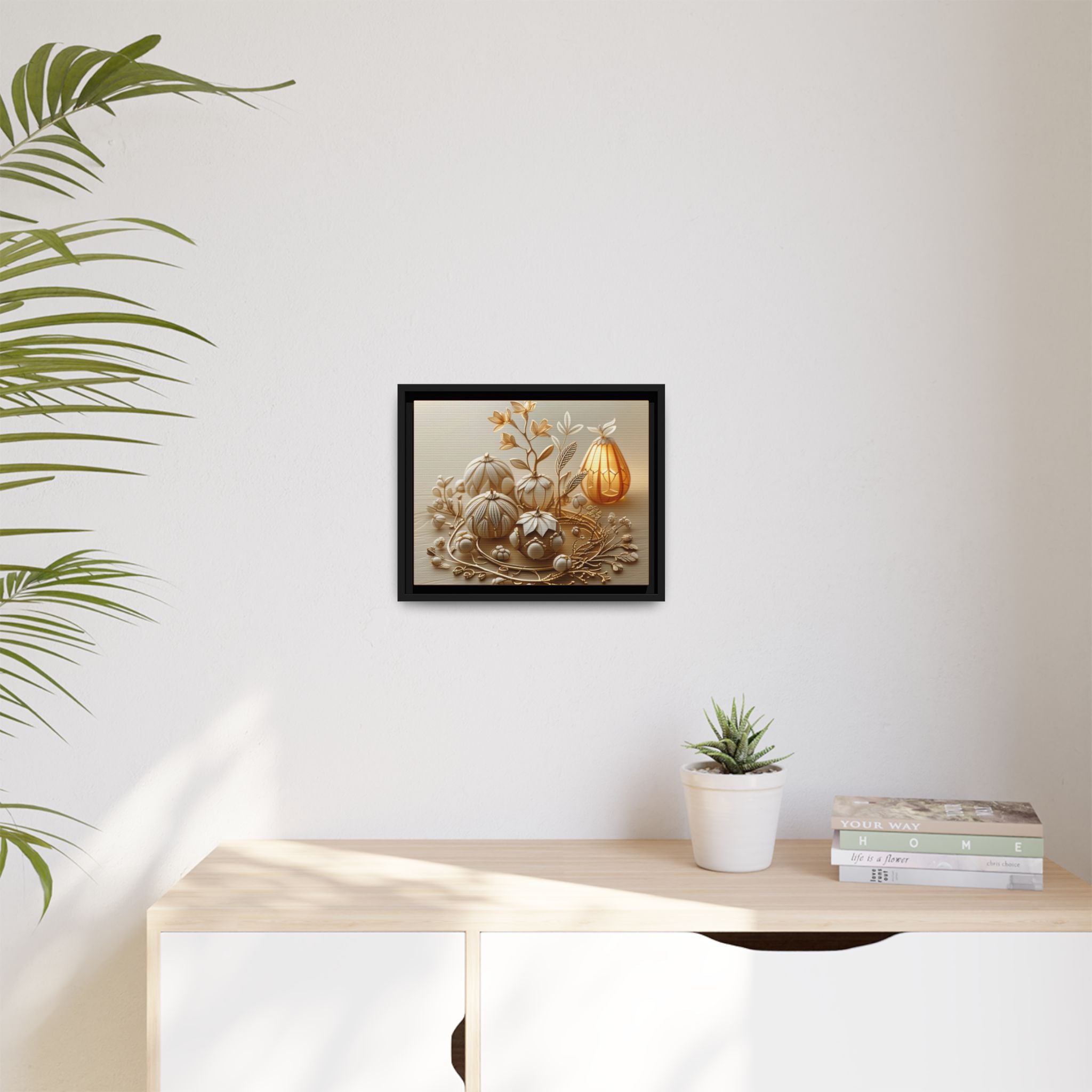Autumn Framed Canvas Art,Thanksgiving Wall Art