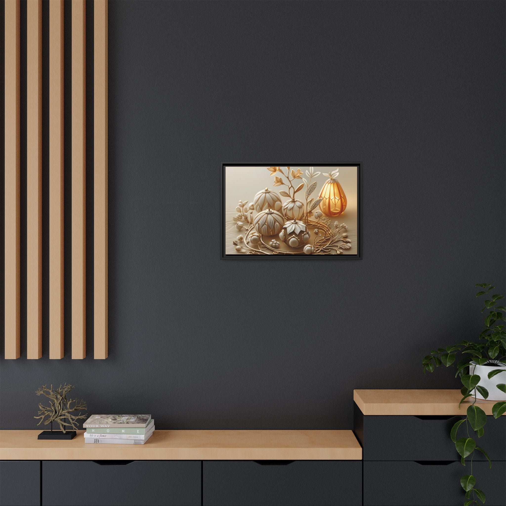 Autumn Framed Canvas Art,Thanksgiving Wall Art
