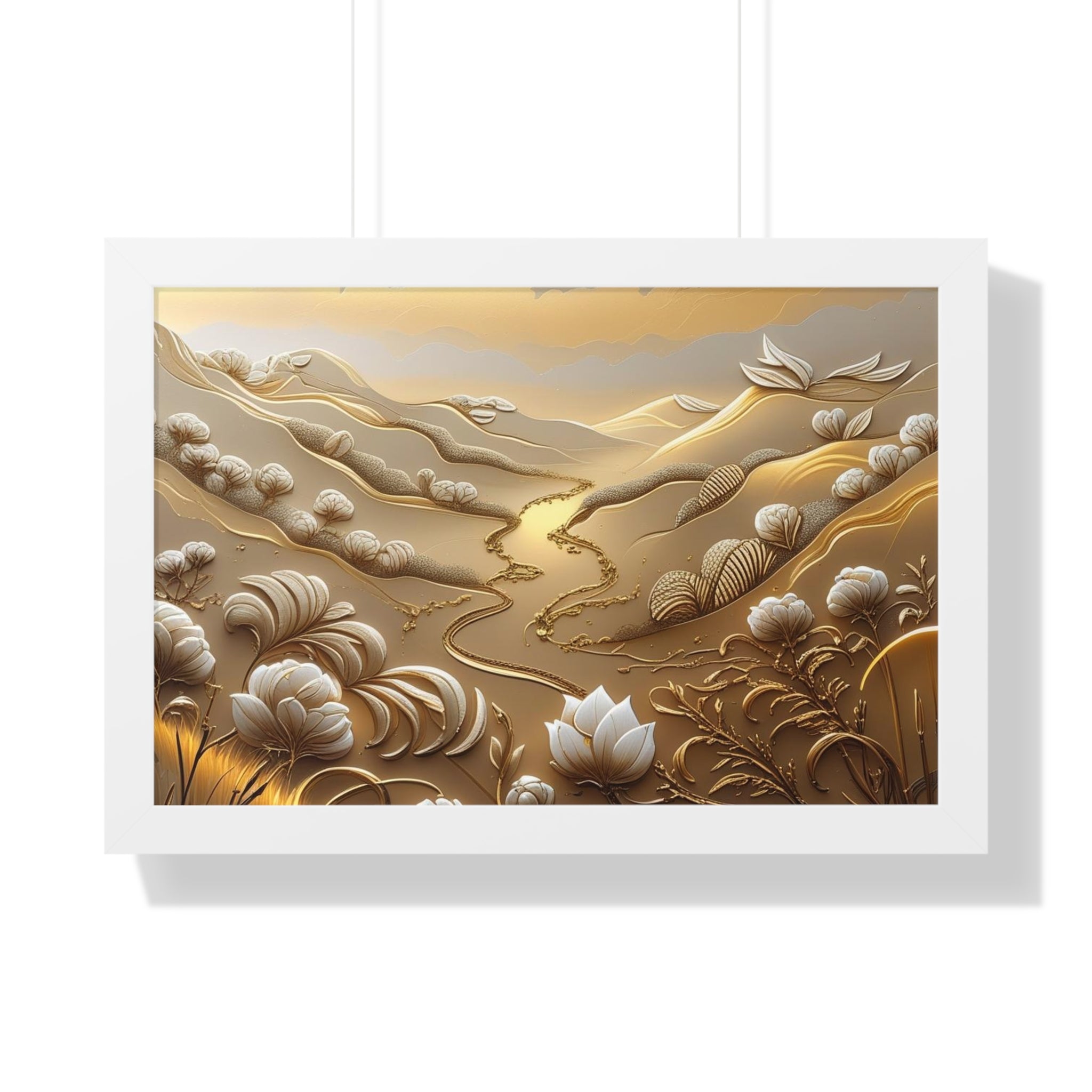 Serene Landscape Framed Poster, Nature-Inspired Wall Art,