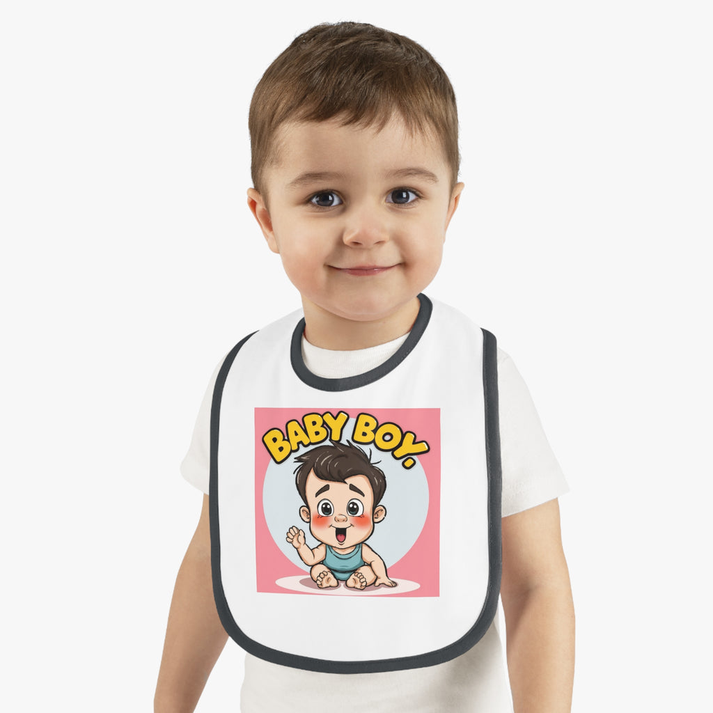 Baby Contrast Trim Jersey Bib