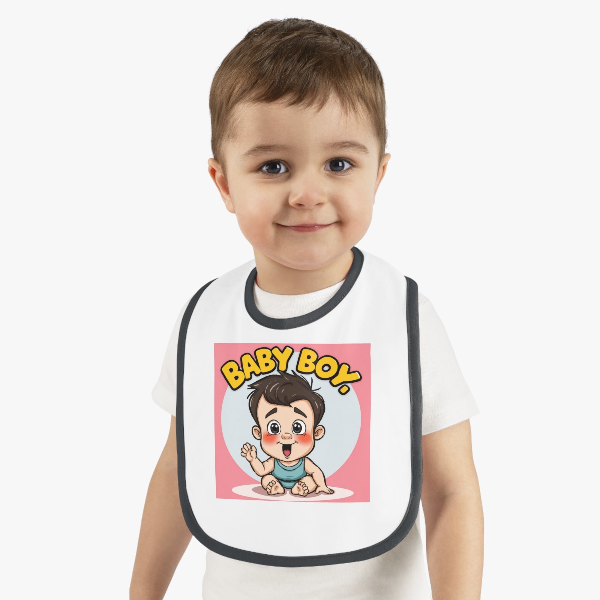 Baby Contrast Trim Jersey Bib