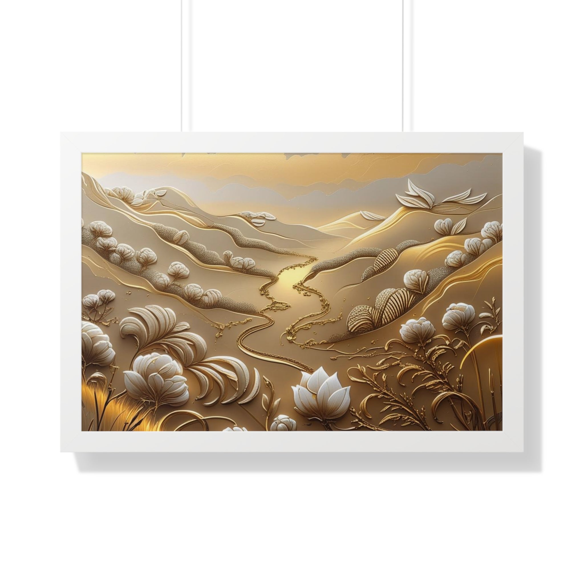 Serene Landscape Framed Poster, Nature-Inspired Wall Art,