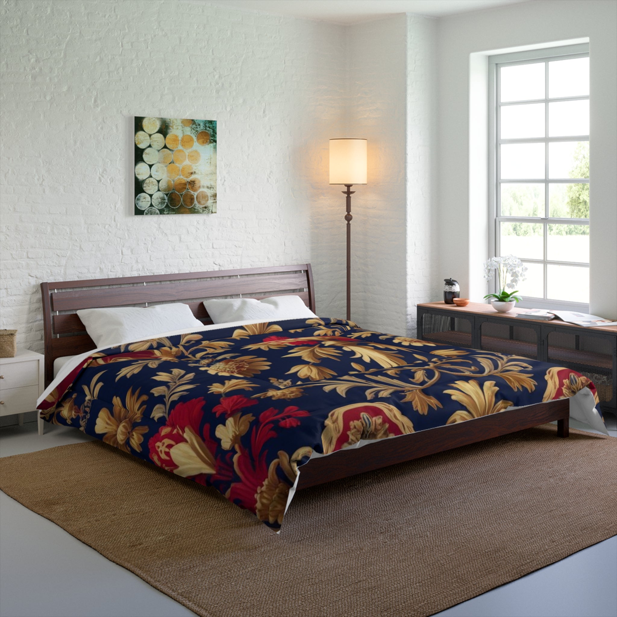 Luxurious Floral Comforter, Perfect for Weddings,and Seasonal Gift