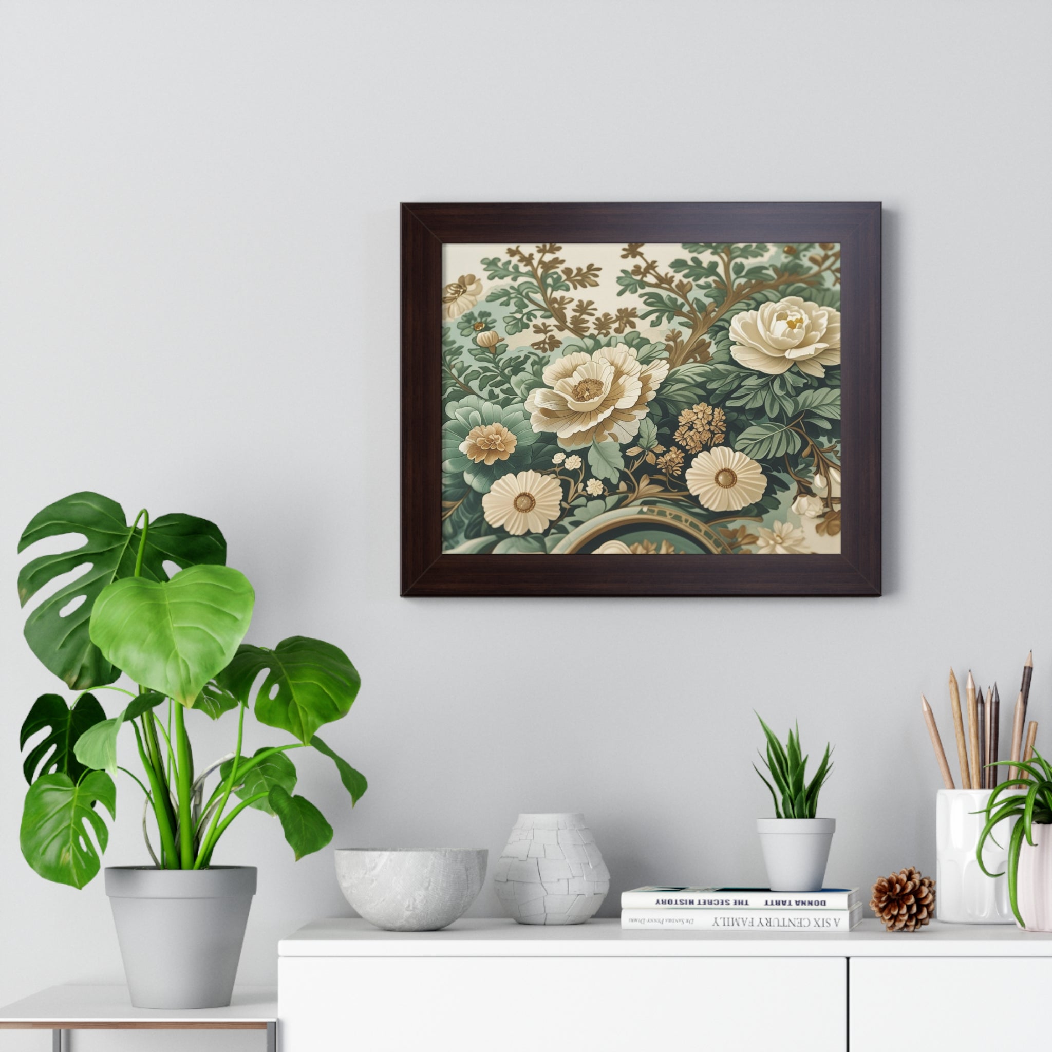 Vintage Floral Wall Art, Framed Poster for Home Decor, Botanical Print, Gift for Garden Lovers, Elegant Artwork, Floral Decor