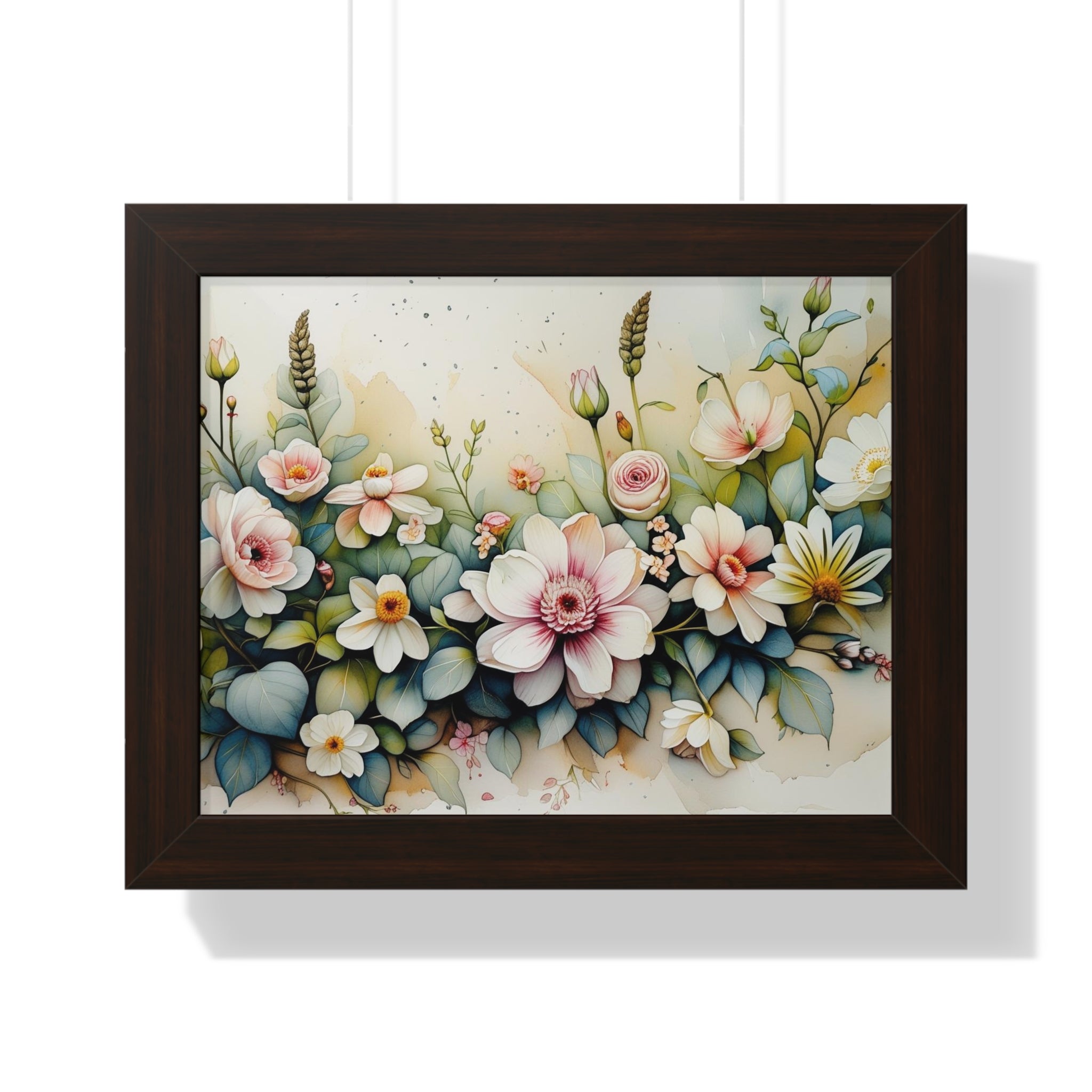 Floral Home Decor Art Print, Framed Botanical Poster, Gift for Plant Lovers, Wall Art for Living Room, Flower Decoration