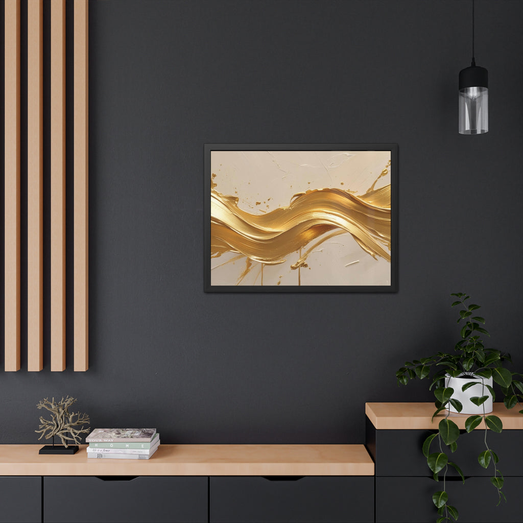 Elegant Gold Wave Framed Poster