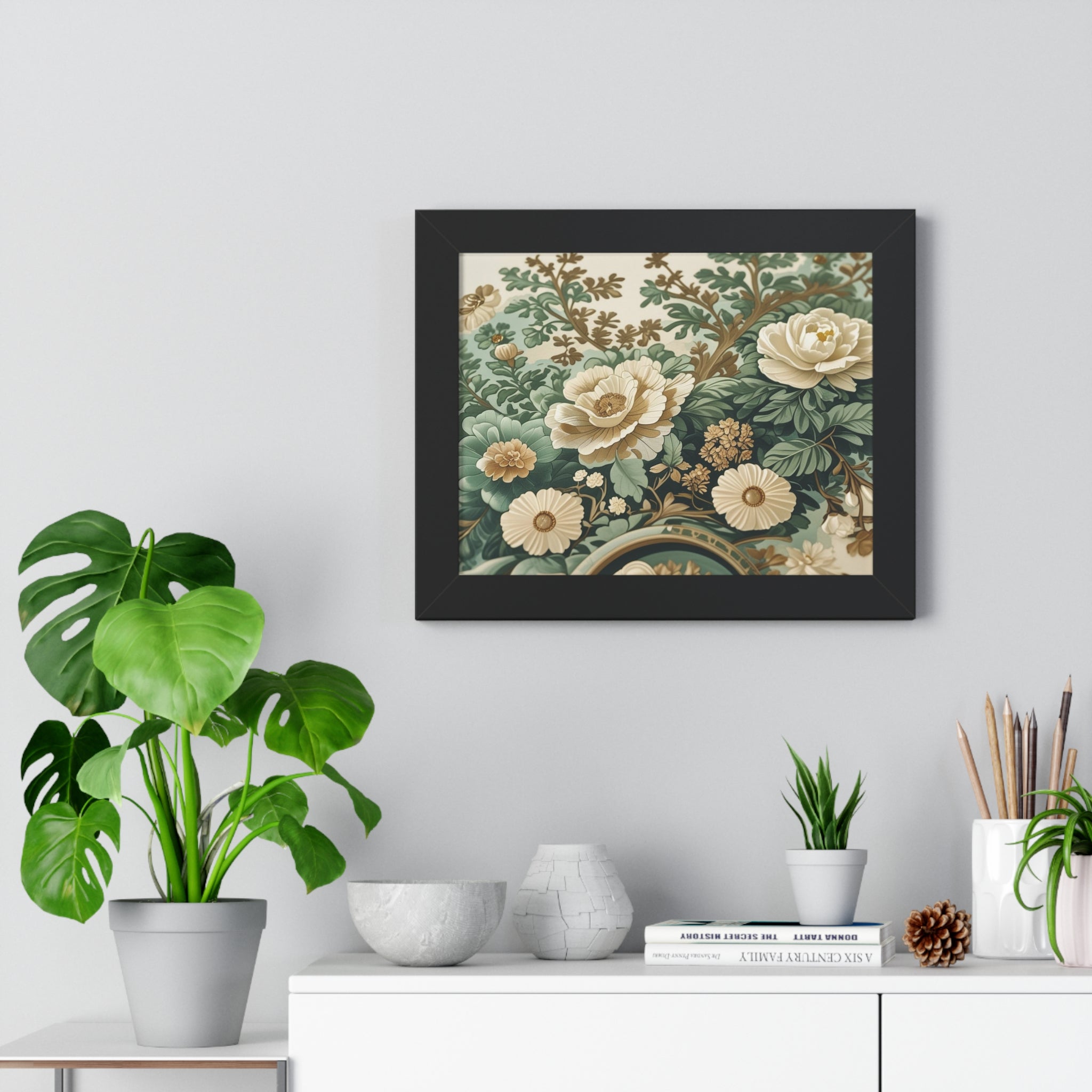Vintage Floral Wall Art, Framed Poster for Home Decor, Botanical Print, Gift for Garden Lovers, Elegant Artwork, Floral Decor