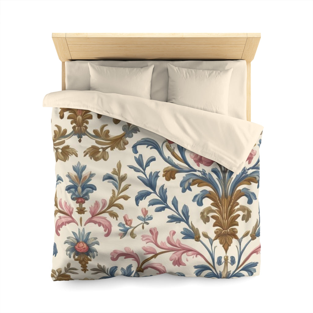 Elegant Floral Microfiber Duvet Cover,  Luxurious Bedspread