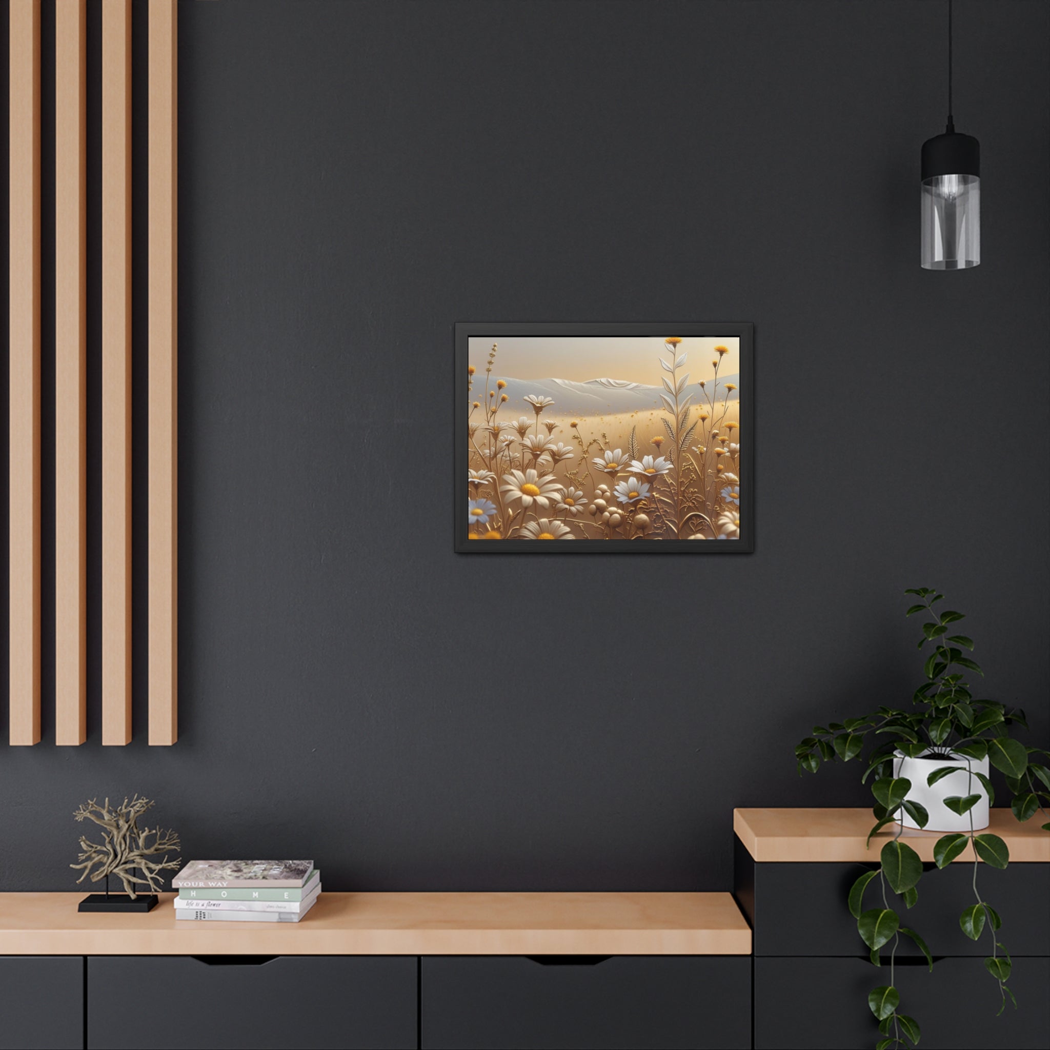 Framed Floral Wall Art, Modern Living Room Decorations