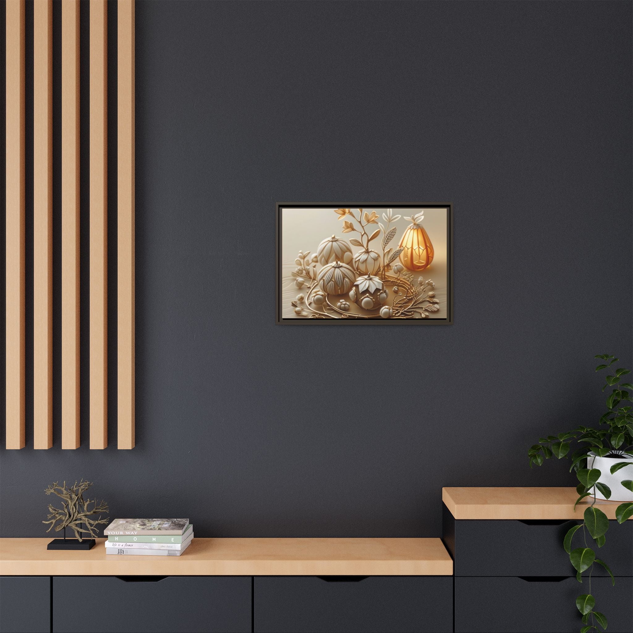 Autumn Framed Canvas Art,Thanksgiving Wall Art