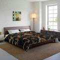 Luxurious Golden Floral Comforter, Wedding or Anniversary Gift