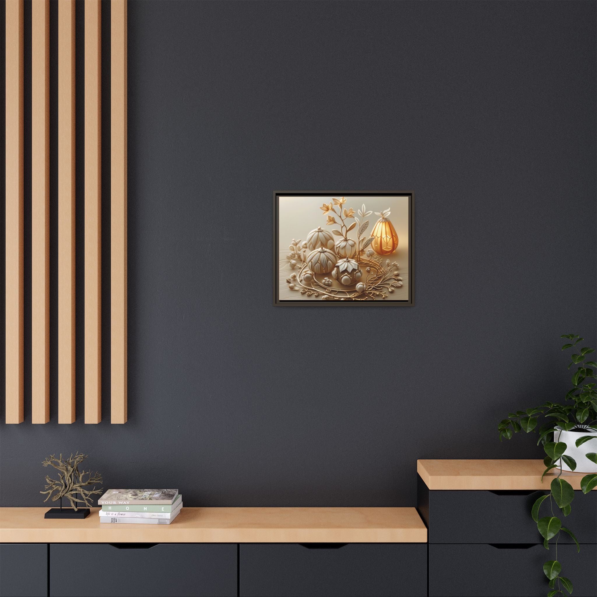 Autumn Framed Canvas Art,Thanksgiving Wall Art
