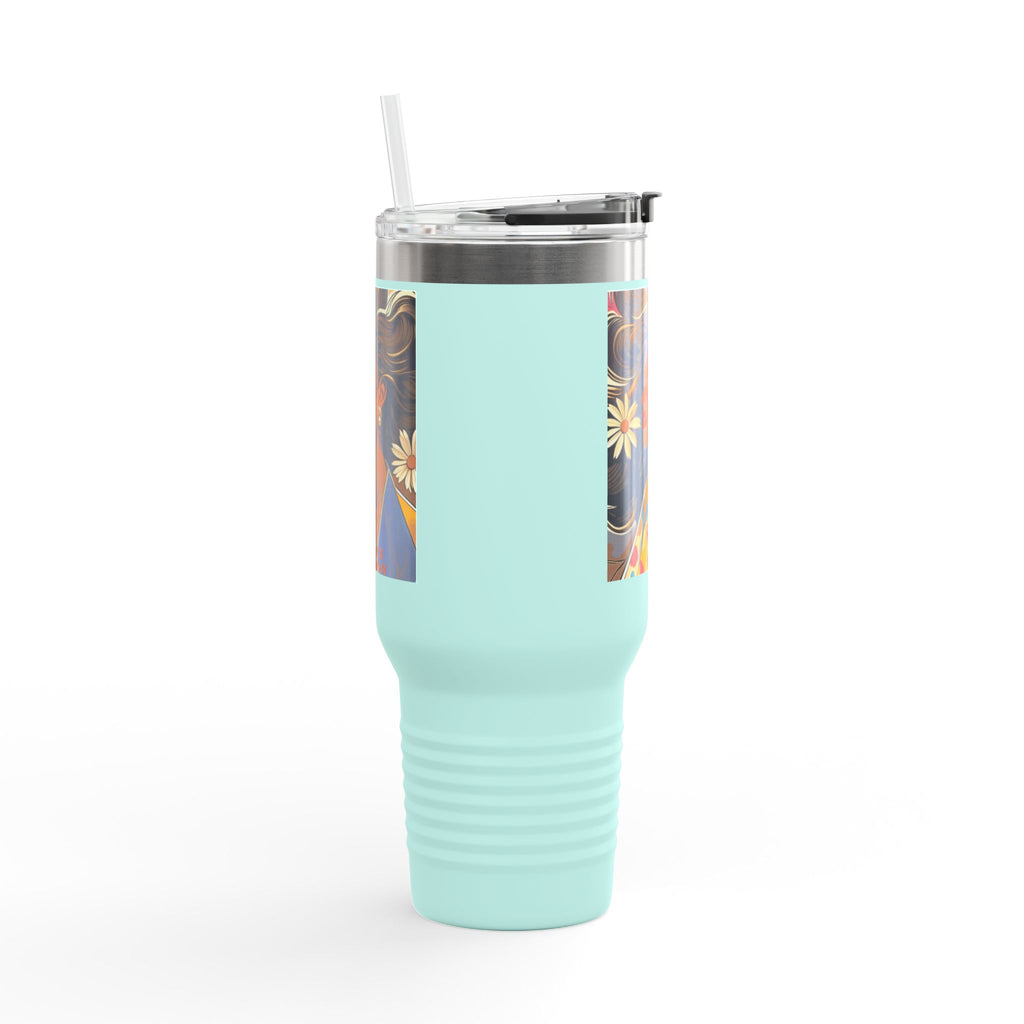Bohemian Insulated Travel Mug | 40oz Floral Design | Perfect for Hot & Cold Drinks, Travel Lovers, Gifts for Her, Summer Vibes