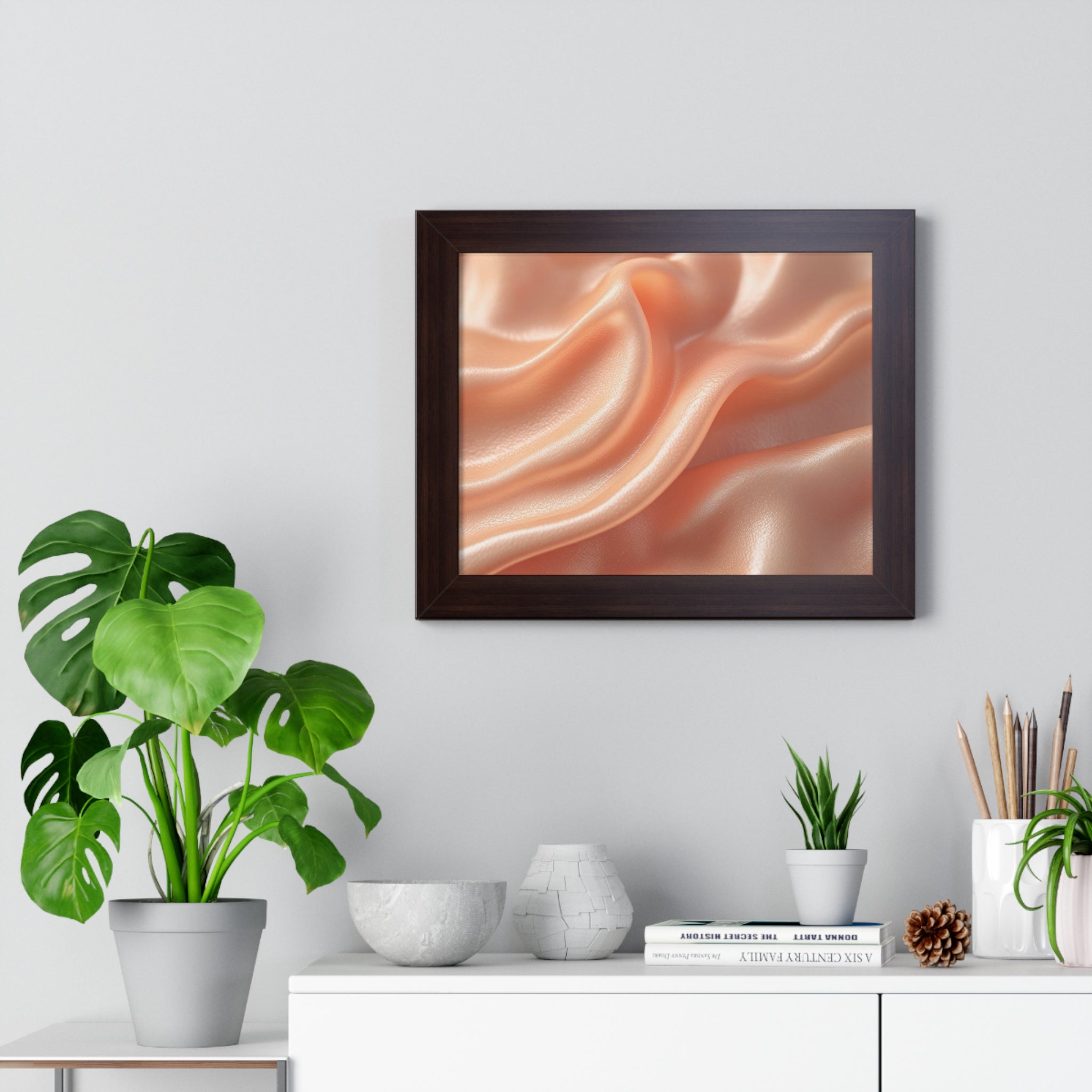 Elegant Framed Horizontal Art Print, Modern Wall Decor