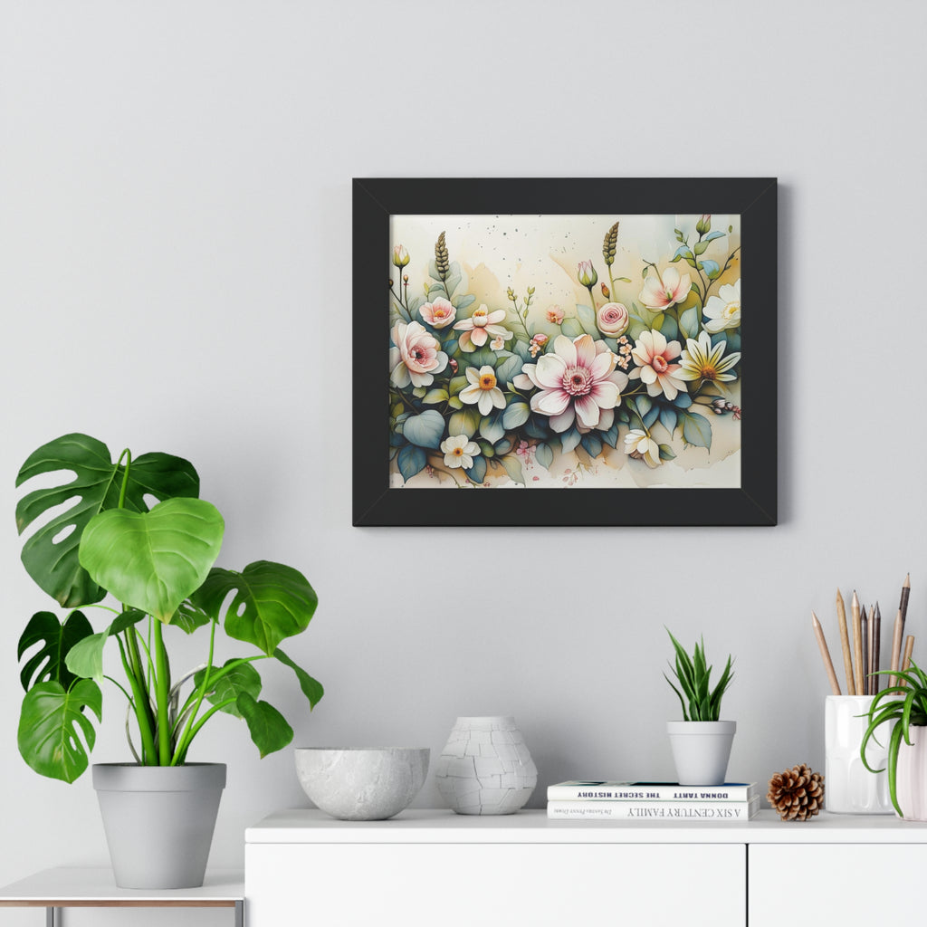 Floral Home Decor Art Print, Framed Botanical Poster, Gift for Plant Lovers, Wall Art for Living Room, Flower Decoration
