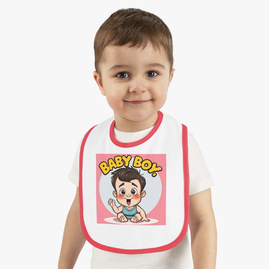 Baby Contrast Trim Jersey Bib