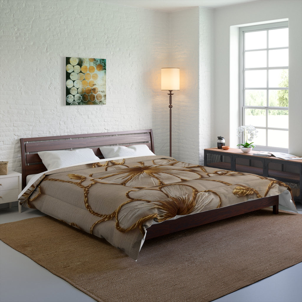 Elegant Floral Comforter Set,Luxury Bed Cover, Flower Embroidered Blanket