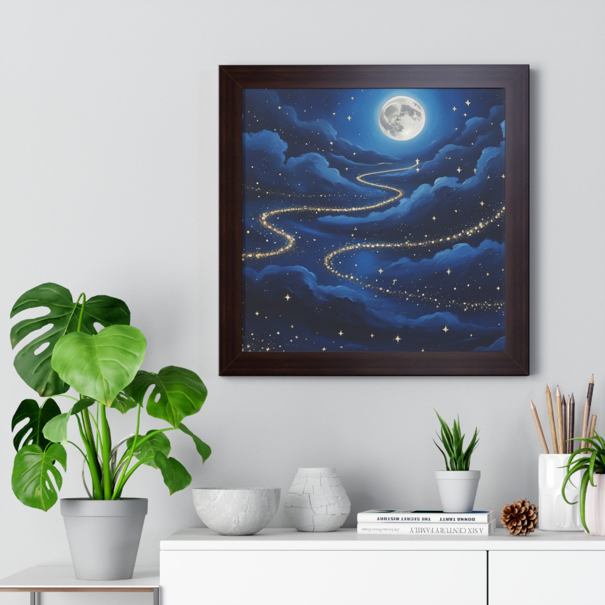 Serene Night Sky Framed Poster