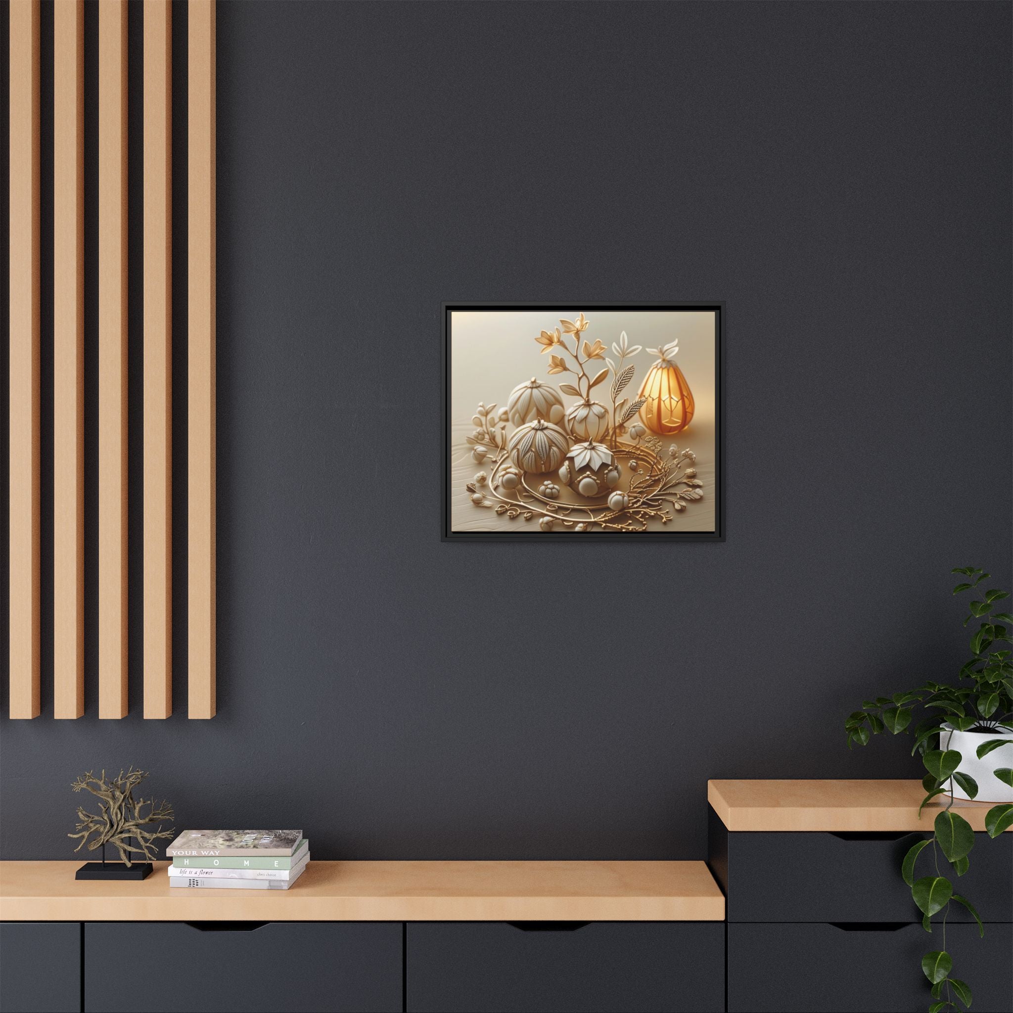 Autumn Framed Canvas Art,Thanksgiving Wall Art