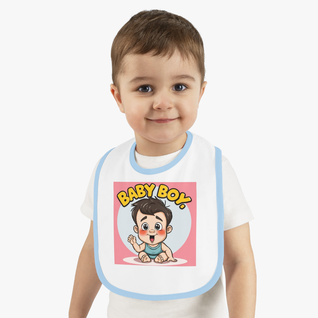 Baby Contrast Trim Jersey Bib