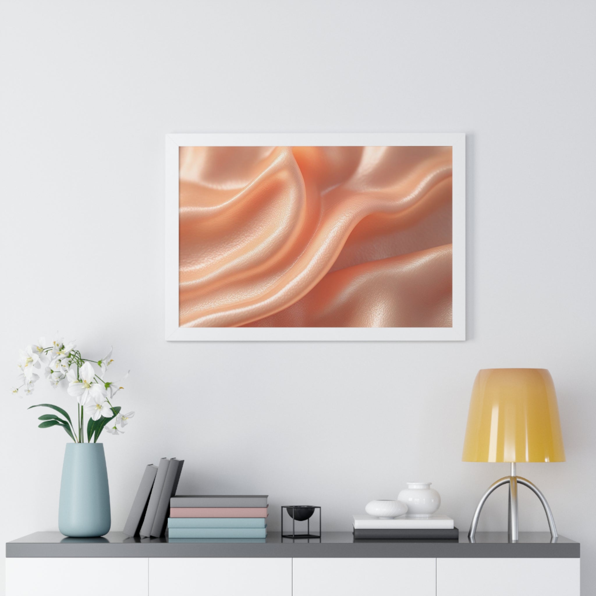 Elegant Framed Horizontal Art Print, Modern Wall Decor